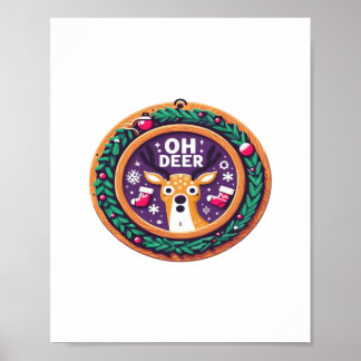Affiche Oh Cerf Noël Conception de Fêtes 