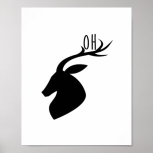 Affiche Oh Cerf Pun Créatif Style
