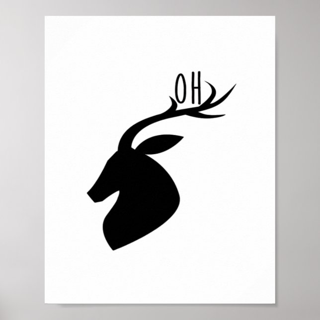Affiche Oh Cerf Pun Créatif Style  (Devant)