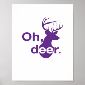 Affiche Oh Cerf Style Bois Naturel