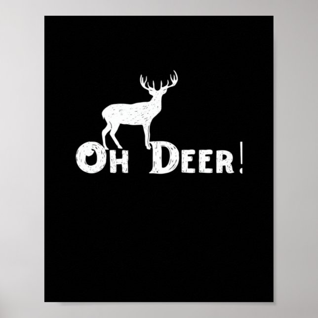 Affiche Oh Cerf Style Graphique Propre  (Devant)