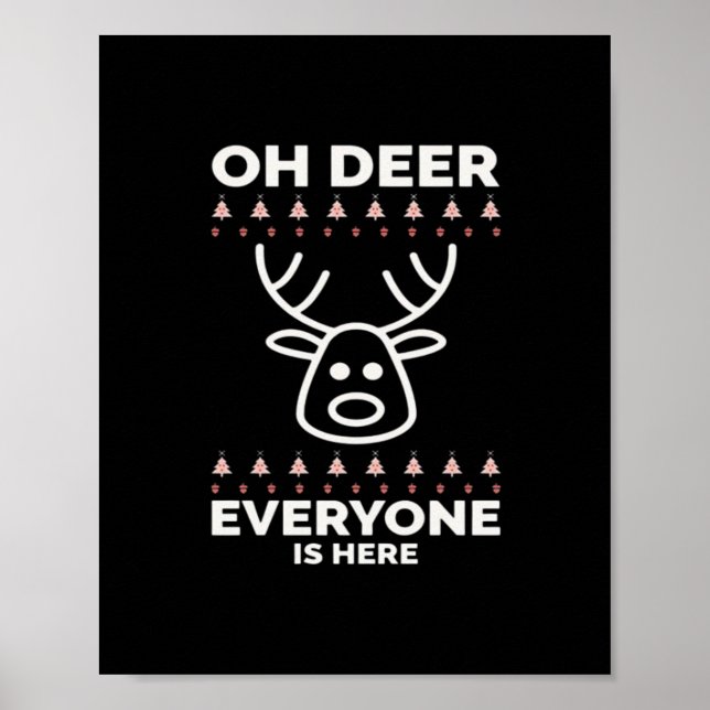 Affiche Oh cerf tout le monde est ici style moderne  (Devant)