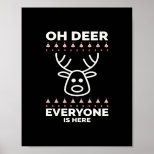 Affiche Oh Cerf Tout Le Monde Est Là Style Moderne