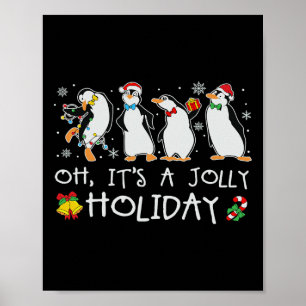 Affiche Oh C'est un joyeux stylo de Noël Pingouin de Noël