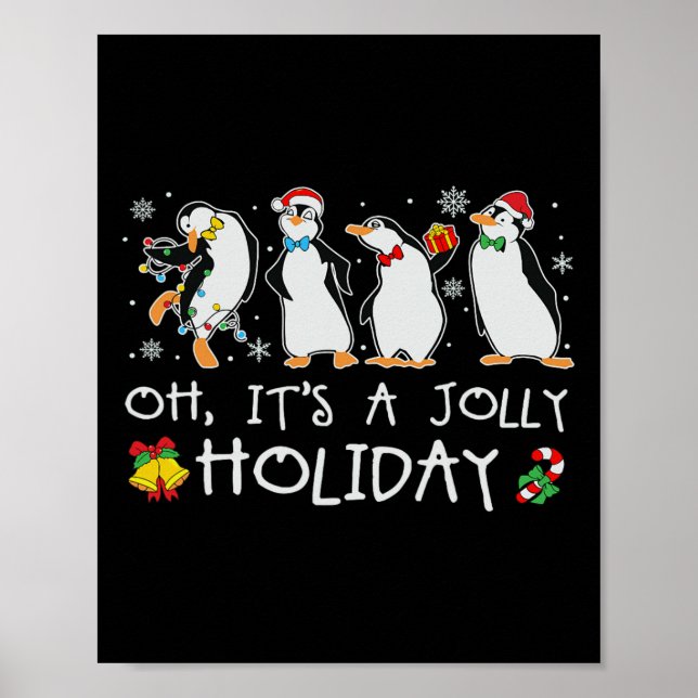 Affiche Oh C'est un joyeux stylo de Noël Pingouin de Noël (Devant)