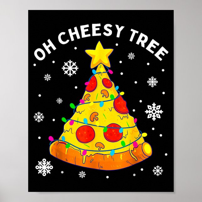 Affiche Oh Cheesy Tree Xmas Food Present Christmas Zza Tre (Devant)