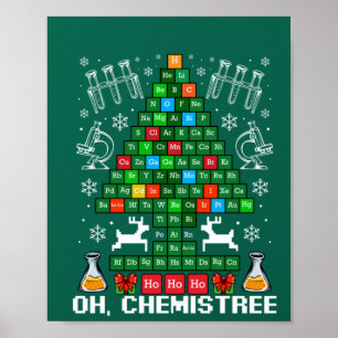 Affiche Oh Chemistree Christmas Chemistry Science Periodic