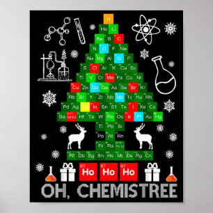 Affiche Oh Chemistree Scientifique Noël Chimique Xmas Te