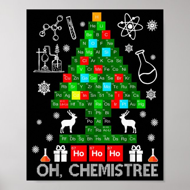 Affiche Oh Chemistree Scientifique Noël Chimique Xmas Te (Devant)