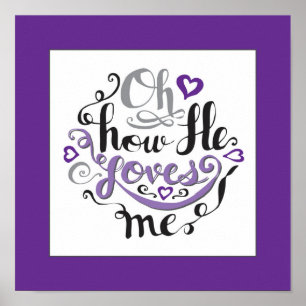 Affiche Oh, comme il m'aime La Bible cite mot Écriture art