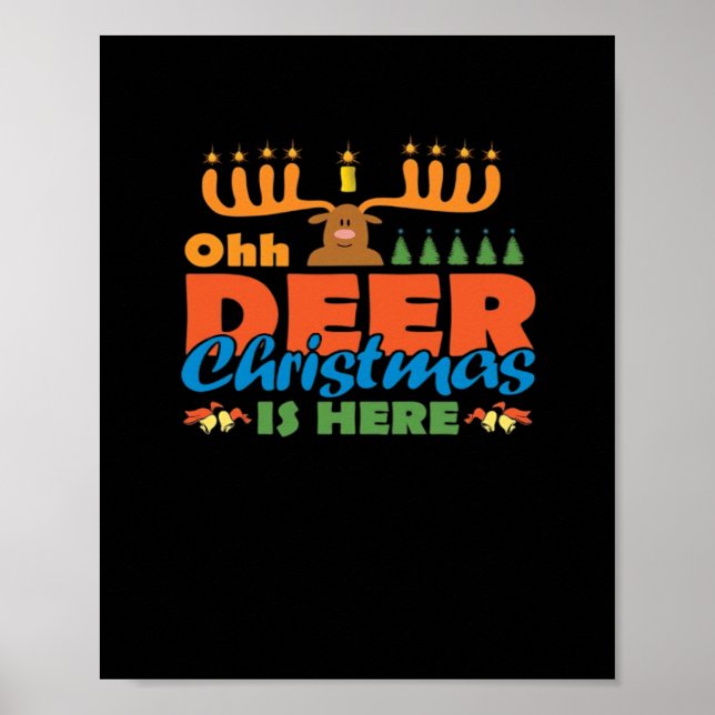 Affiche Oh Deer Christmas Too Classic Holiday Style  (Devant)