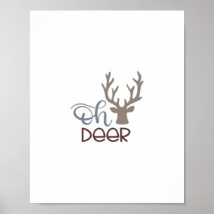Affiche Oh Deer Design Rétro Classique 