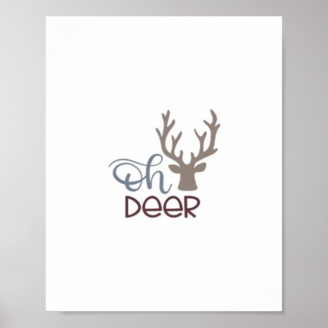 Affiche Oh Deer Design Rétro Classique  (Devant)