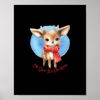 Affiche Oh Deer Its Christmas Retro Classic Design