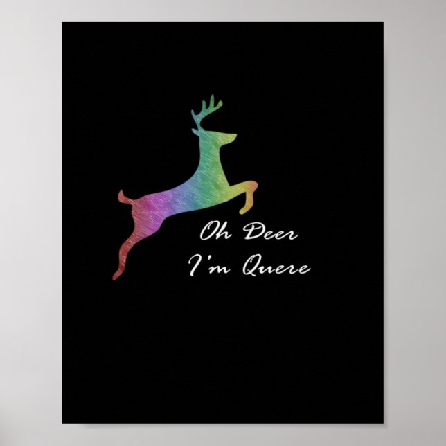 Affiche Oh Deer Queer Funny Pun LGBT Pride Celebration  (Devant)
