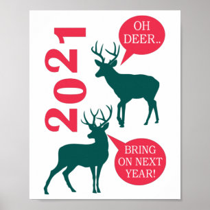 Affiche Oh Deer Reindeer Noël Fun