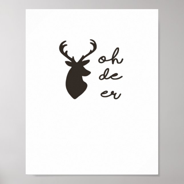 Affiche Oh Deer Style Graphique Moderne  (Devant)