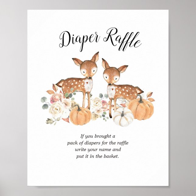 Affiche Oh Deer Twins Diaper Signe Raffin (Devant)