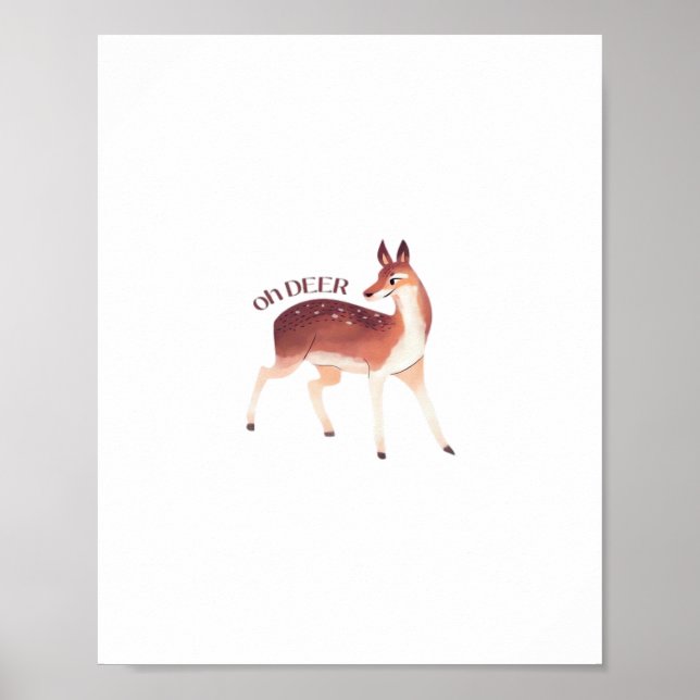 Affiche Oh Deer Whimsical Creative Design  (Devant)