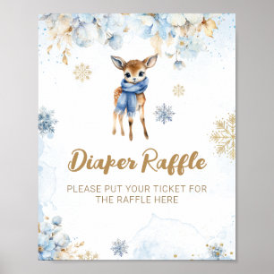 Affiche Oh Deer Winter Baby Boy Douche Lisse