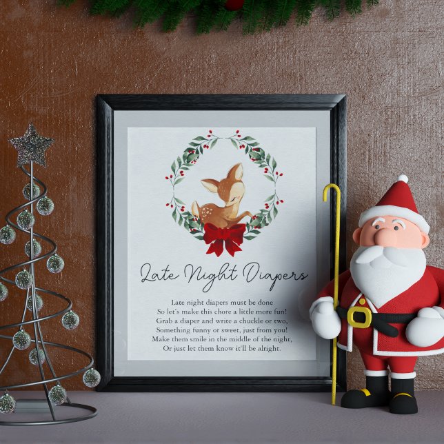Affiche Oh Deer Winter Greenery Late Night Diapers Jeu (Créateur téléchargé)