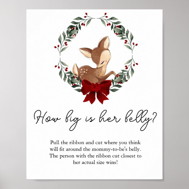 Affiche Oh Deer Winter Greenery Quelle est la taille de so (Devant)