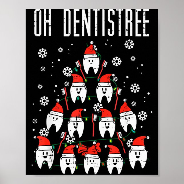 Affiche Oh Dentistree Christmas Tree Teeth Dentistry Denta (Devant)