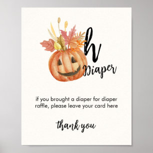 Affiche Oh Diaper ! SYMBOLE Halloween Automne Citrouille R