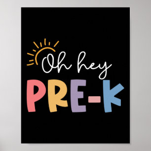 Affiche Oh Hé pré K enseignant élève préscolaire premier j