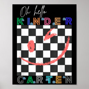 Affiche Oh Hello Kindergarten mignonne tenue pour enfants 