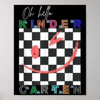 Affiche Oh Hello Kindergarten mignonne tenue pour enfants 