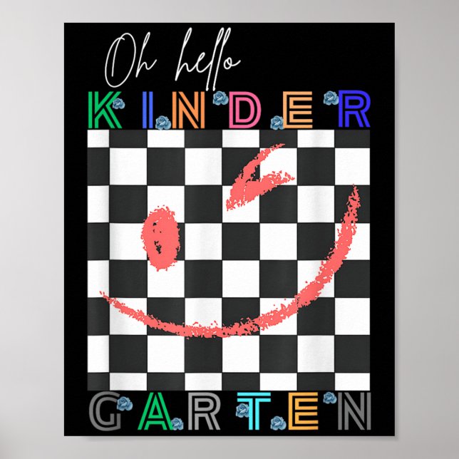 Affiche Oh Hello Kindergarten mignonne tenue pour enfants  (Devant)