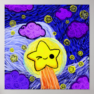 Affiche Oh Kawaii, Nuit étoilée