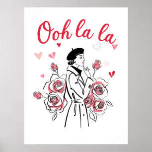 Affiche Oh La La Fille de Paris - Esthétique Française Rom