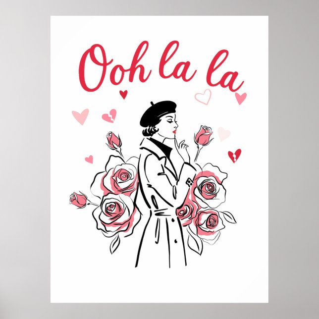 Affiche Oh La La Fille de Paris - Esthétique Française Rom (Devant)