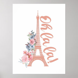 Affiche Oh La La - Tour Eiffel Paris France