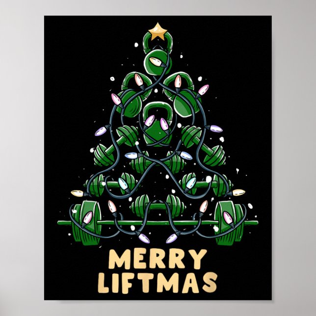 Affiche Oh Liftmas Tree Kettlebell Gym Vilain Noël (Devant)