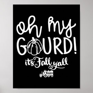 Affiche oh ma gourde c'est automne y'all Halloween Retro F