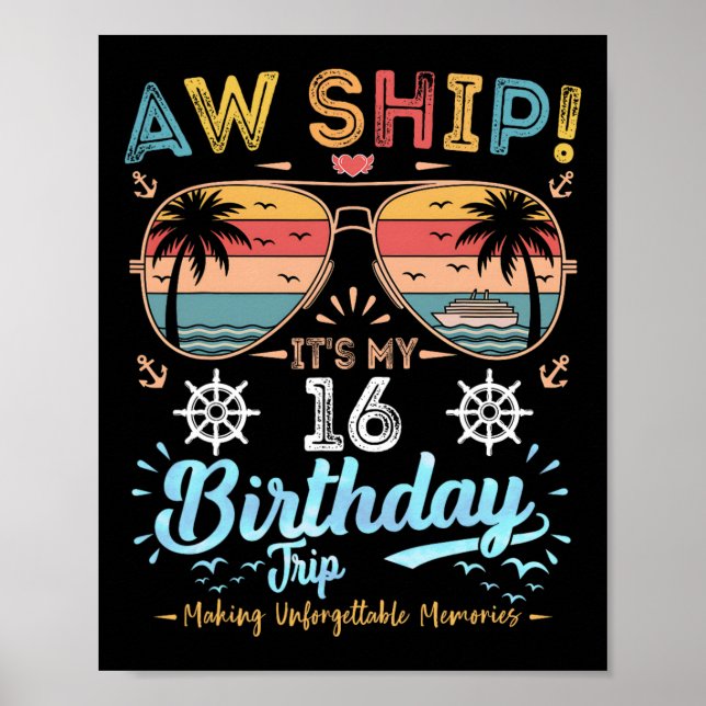 Affiche Oh mon bateau ! C'est mon voyage d'anniversaire 16 (Devant)