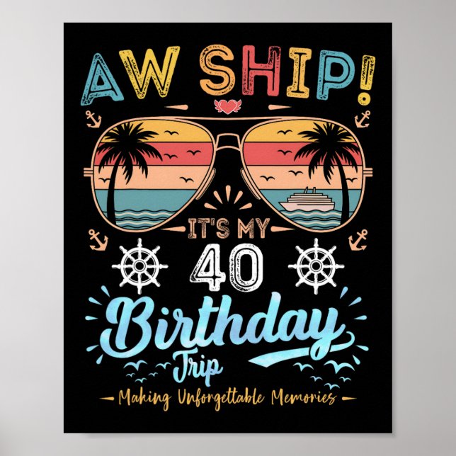 Affiche Oh mon bateau ! C'est mon voyage d'anniversaire 40 (Devant)