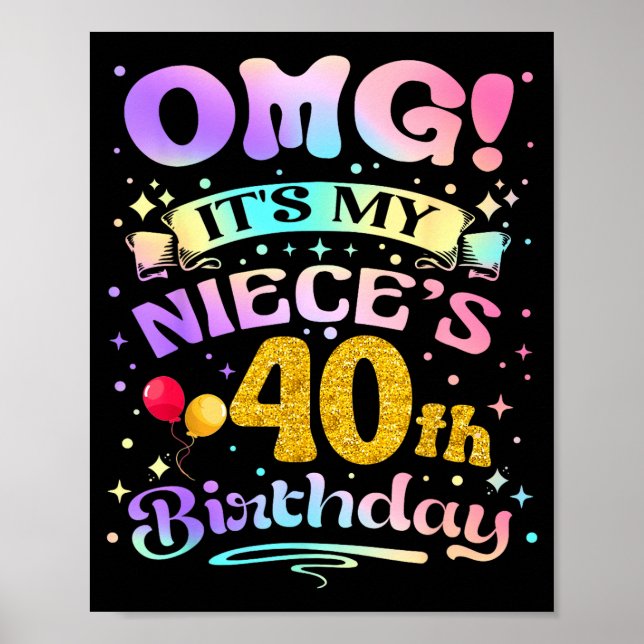 Affiche Oh mon dieu, c'est les 40 ans de ma nièce Joyeux 4 (Devant)