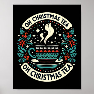 Affiche Oh Noël Amateur de Thé Boisson Chaude Cosy Noël Fê