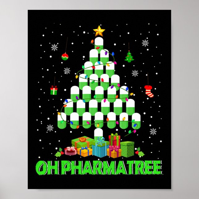 Affiche Oh Pharmatree Pharmacie de l'Arbre de Noël Médicam (Devant)