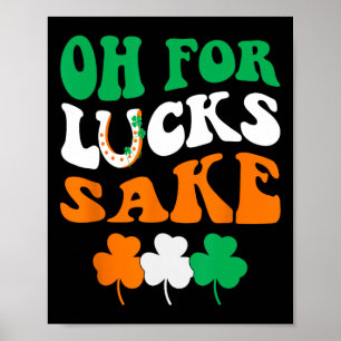 Affiche Oh Pour De La Chance Groovy Shamrock Trèfle Saint-