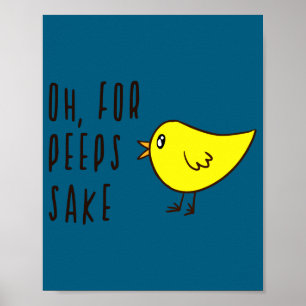 Affiche Oh Pour l'amour Cute Adorable Poussin Pâques Drôle
