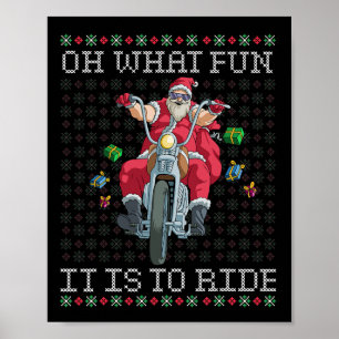 Affiche Oh Quel Amusant C'Est De Circuler Moto Noël Gif