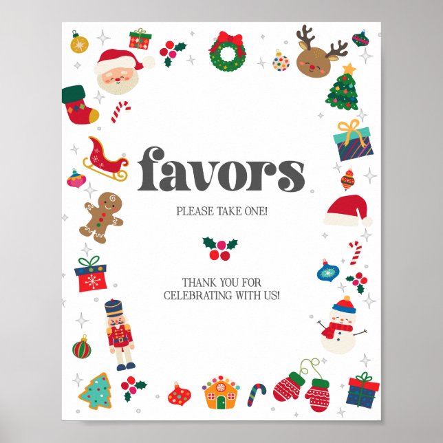 Affiche Oh Quel Amusant hiver Faveurs Noël Signe (Devant)