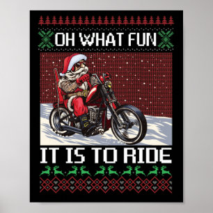 Affiche Oh Quel Amusement C'Est De Circuler Père Noël Ri