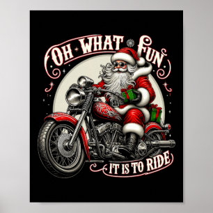 Affiche Oh quel plaisir de monter Santa X biker moto