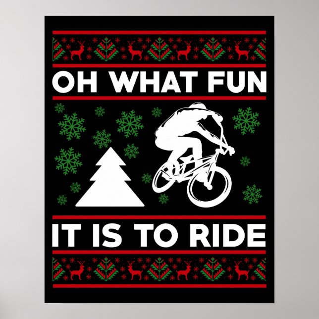 Affiche Oh Quelle Joie De Faire Du Vélo Noël (Devant)
